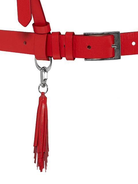 Red leather harness belt, 3