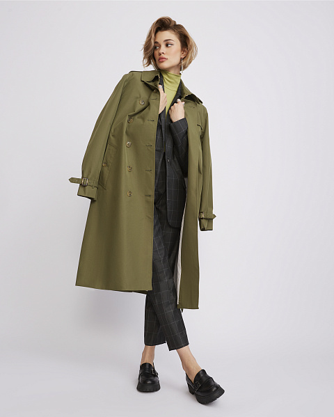 Khaki Cotton Trench Coat, 12 Khaki Cotton Trench Coat, 12