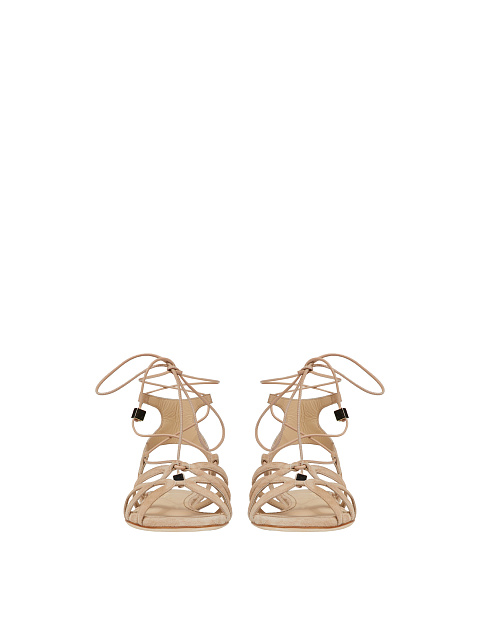 Beige Suede Flat Sandals, 2 Beige Suede Flat Sandals, 2