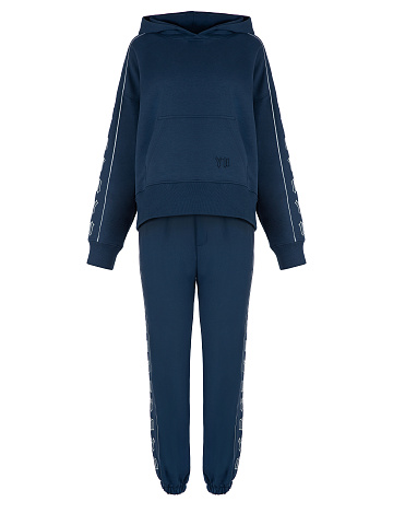 Dark Blue Jersey Set With White Embroidery, 1