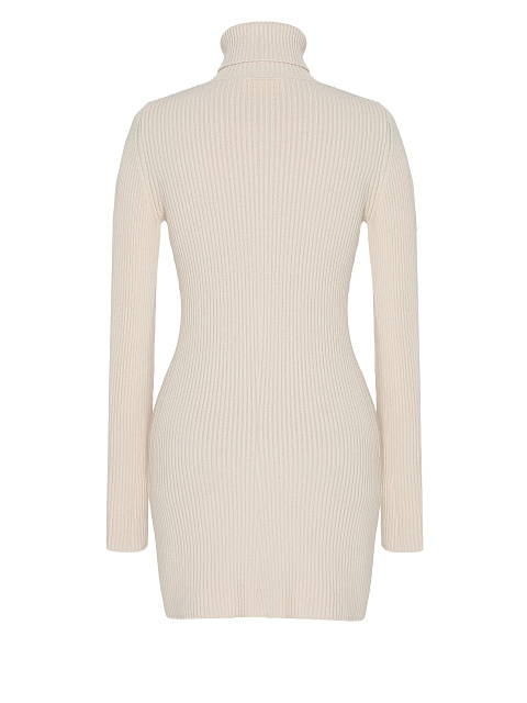 Light Beige Rib Jersey Mini Dress, 2