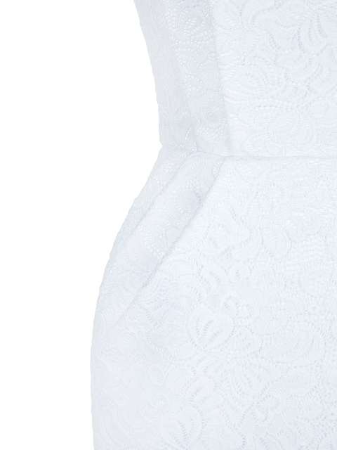 White Lace-Paneled Midi Dress, 3