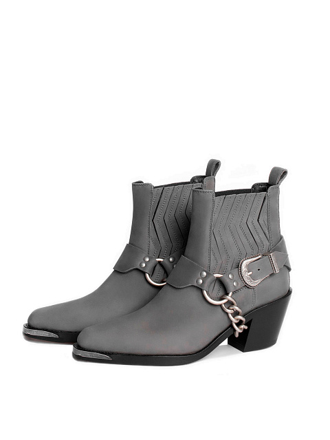 Grey Nubuck Ankle Boots, 1