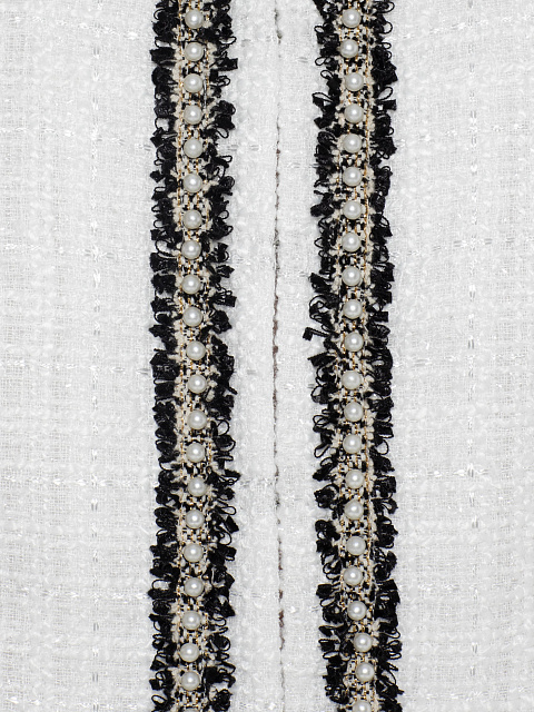 White Tweed Jacket With Pearls, 3