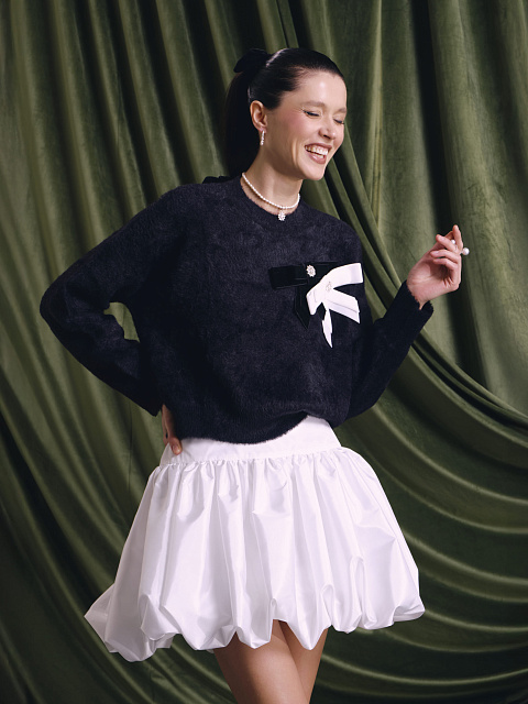 White taffeta balloon skirt, 4