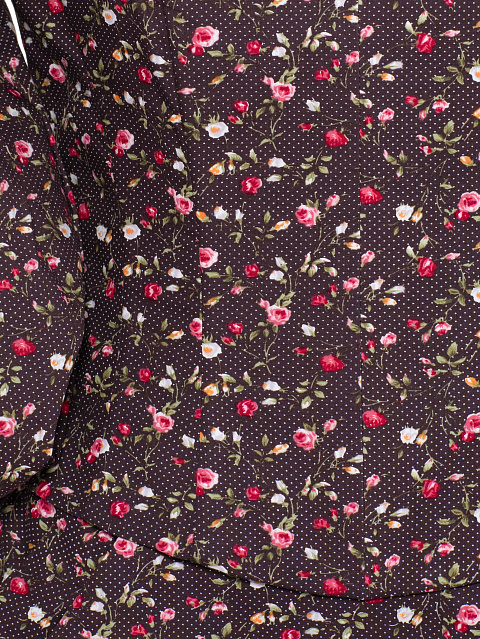 Brown Floral Print Top and Mini Skirt Set, 3 Brown Floral Print Top and Mini Skirt Set, 3