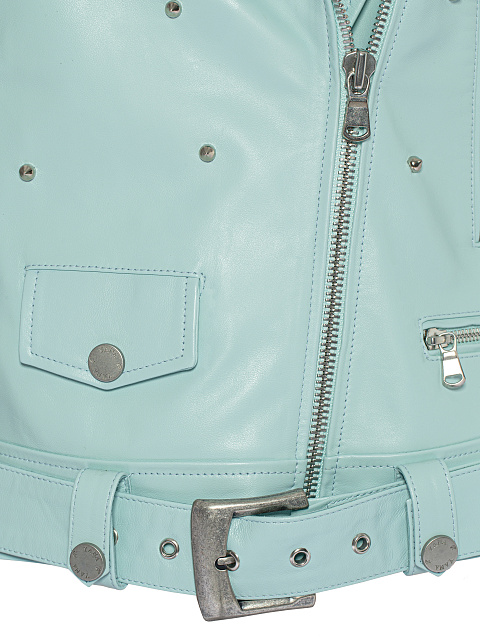 Blue Studded Leather Vest, 4