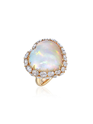 Ring with heart-cut opal, 1