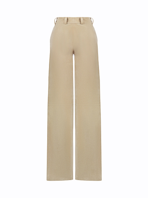 Beige Suede Wide Leg Trousers, 2 Beige Suede Wide Leg Trousers, 2