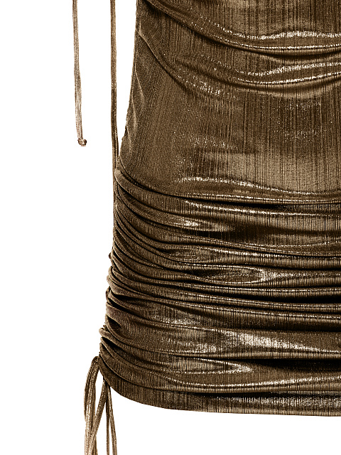 Metallic Brown Jersey Transformer Dress, 3
