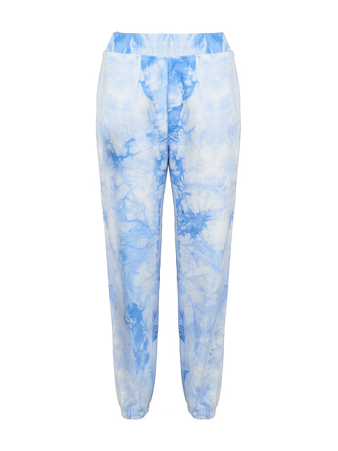 White & Blue Tie Dye Jersey Set With Cropped Sweatshirt, 3