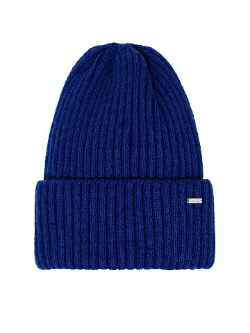 Blue Ribbed Beanie Hat, 1