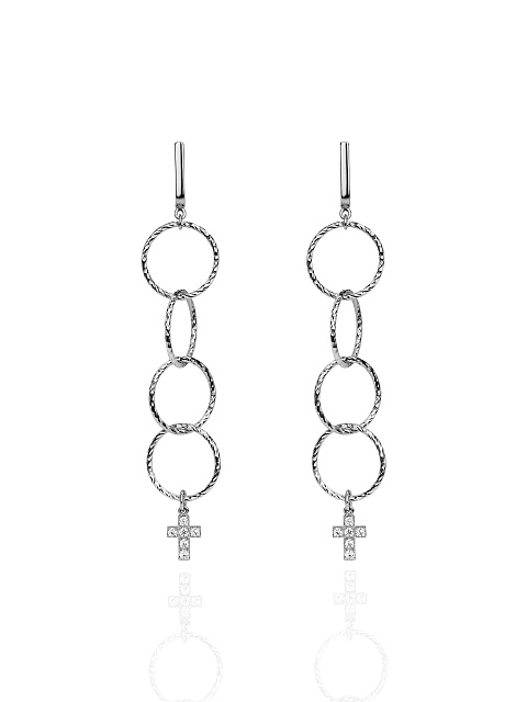 Silver earrings with cubic zirconia, 1