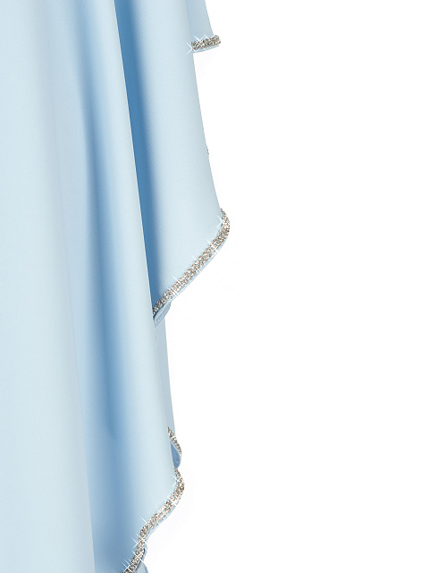 Light Blue Rhinestones Trimmed One Shoulder Midi Dress, 3