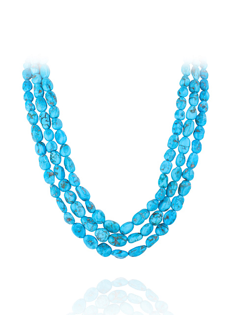 Bead Turquoise & Silver Necklace , 1