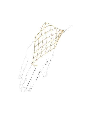 Yellow Gold & Clear Topaz Slave Bracelet, 1