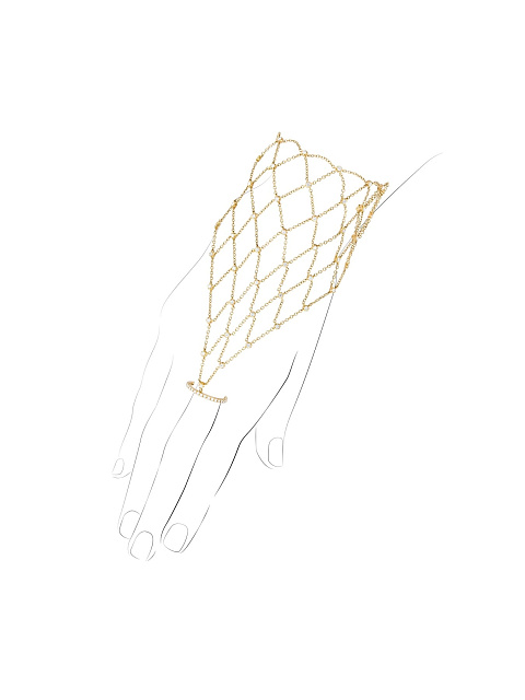 Yellow Gold & Clear Topaz Slave Bracelet, 1