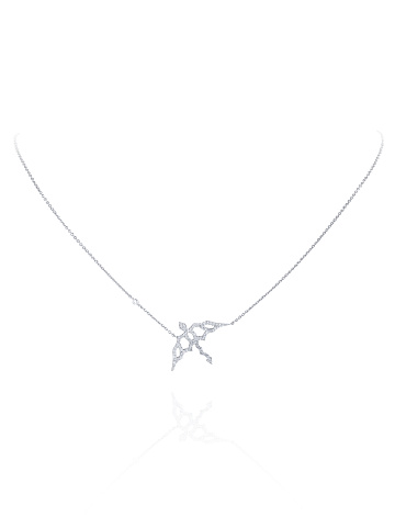 White Gold & Diamonds Dragon Necklace, 1