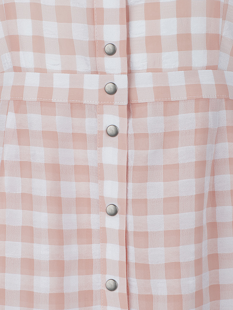 Light Pink Checked Mini Dress , 3