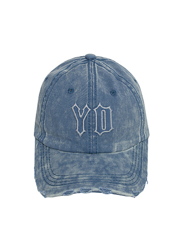 Blue Suede Trim YD Washed Denim Cap, 2