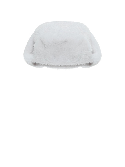 White mink fur trapper hat, 3 White mink fur trapper hat, 3