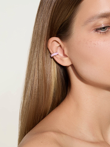 Wide rose gold ear cuff with Sakura enamel, 2