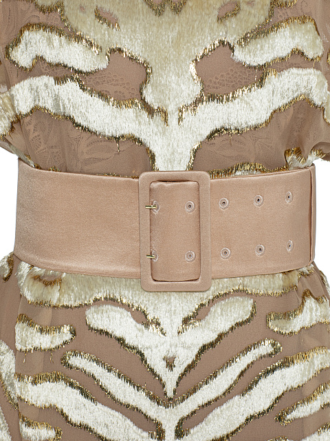 Beige devoré velvet midi dress, 4 Beige devoré velvet midi dress, 4