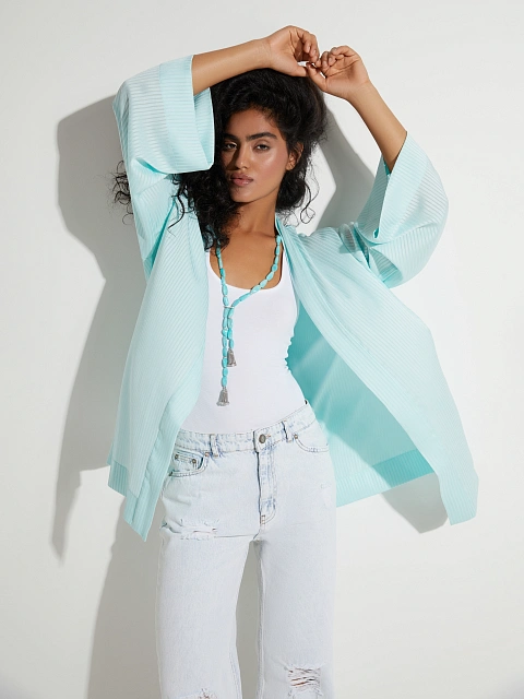 Amazonite, Cubic Zirconia & Silver Tassel Necklace, 3