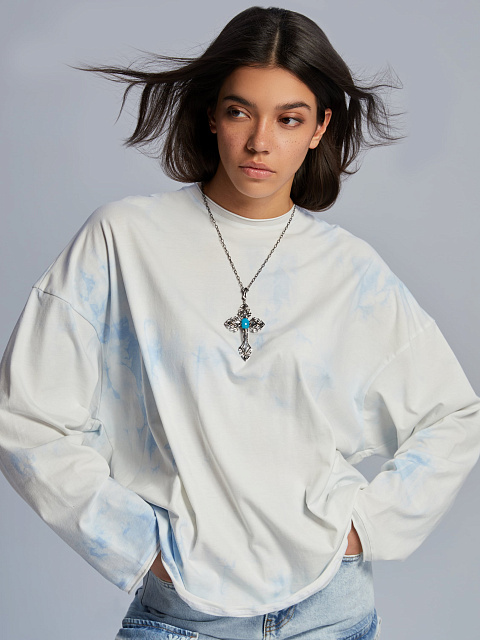 Black Silver & Turquoise Cross Necklace, 2