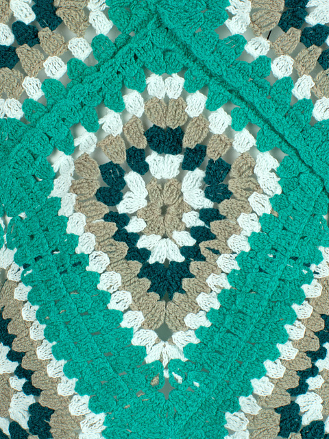 Turquoise & Beige Crochet Knitted Top, 3