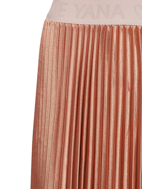 Bronze Pleated Midi Skirt, 4