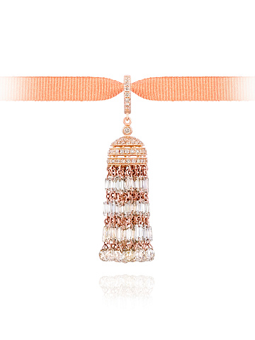 Rose Gold Diamond Tassel Pendant, 1