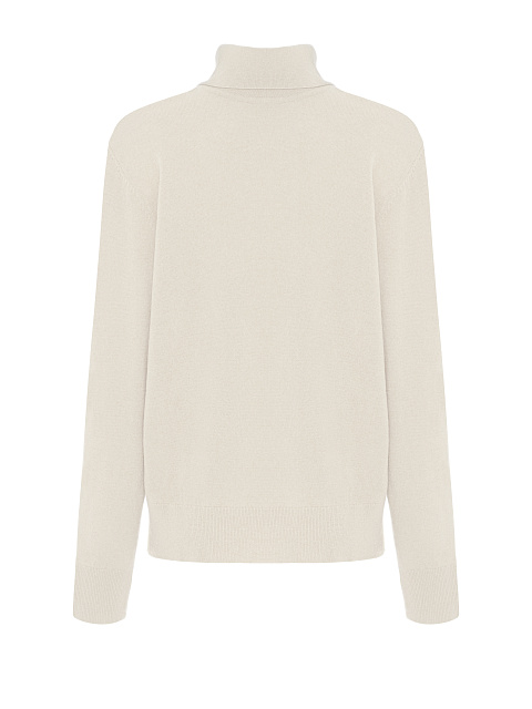 Men's White Cashmere Turtleneck Sweater, 1