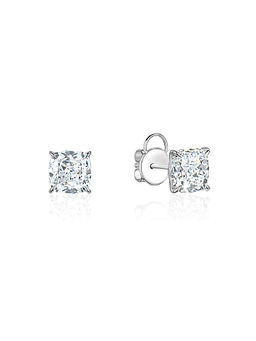 Stud earrings with cushion-cut LG diamonds, 1