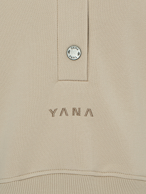 Beige "Yana" Embroidered Jersey Suit, 4