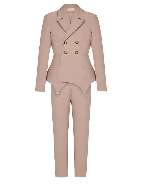 Pale Rose Double-Breasted Peplum Pantsuit, 1 Pale Rose Double-Breasted Peplum Pantsuit, 1