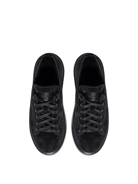 Black Shearling Sneakers, 4