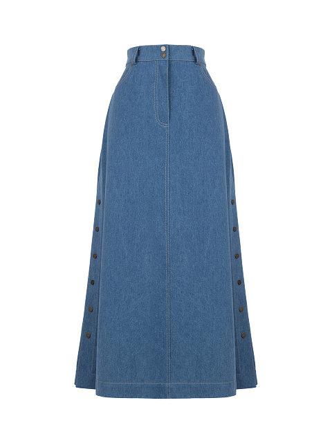Blue Denim Midi Skirt, 1 Blue Denim Midi Skirt, 1