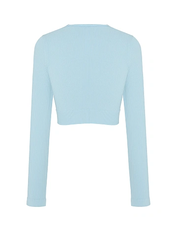 Light Blue Ribbed Jersey Sports Longsleeve, 2