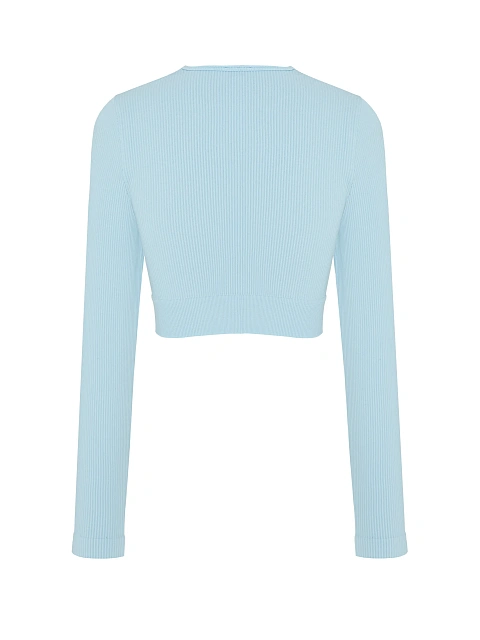 Light Blue Ribbed Jersey Sports Longsleeve, 2