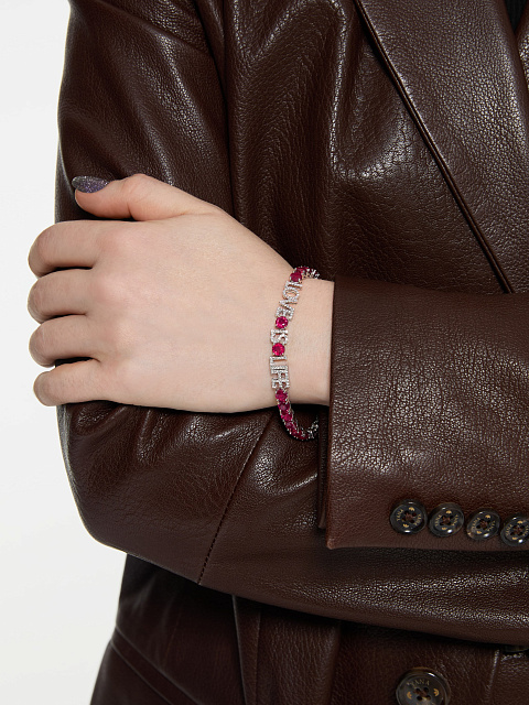 White gold bracelet with rubies and diamonds, 2 White gold bracelet with rubies and diamonds, 2