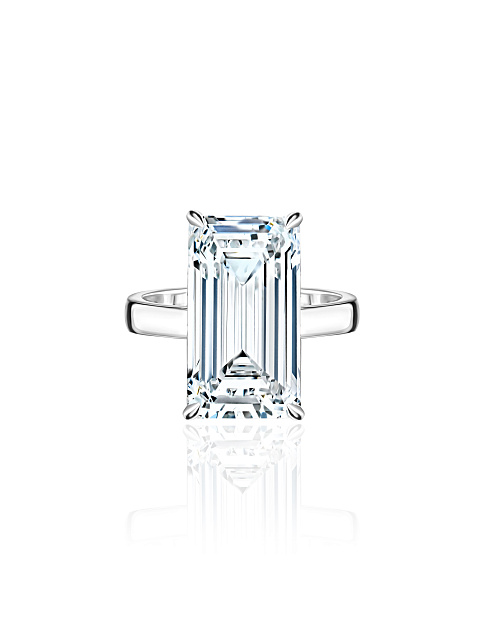 White gold ring with lab-grown octagon-cut diamond, 3