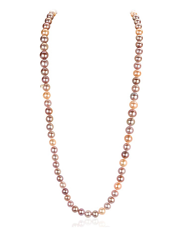 Rose gold necklace with Multicolor pearls, 1