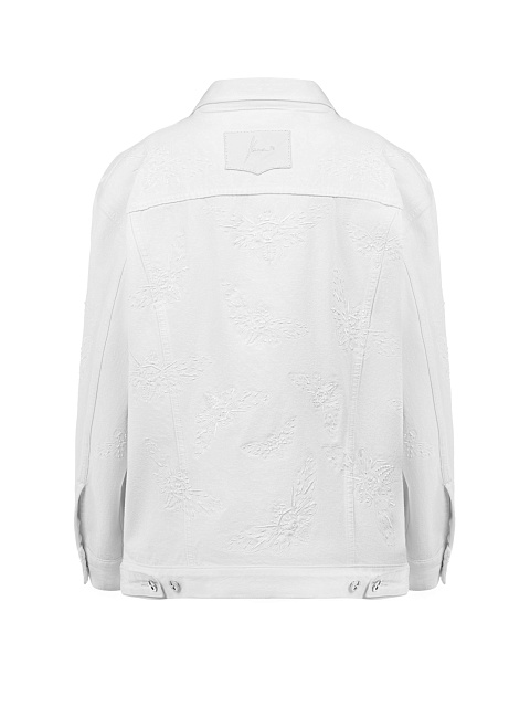 Cicada Embroidered White Denim Jacket, 2 Cicada Embroidered White Denim Jacket, 2