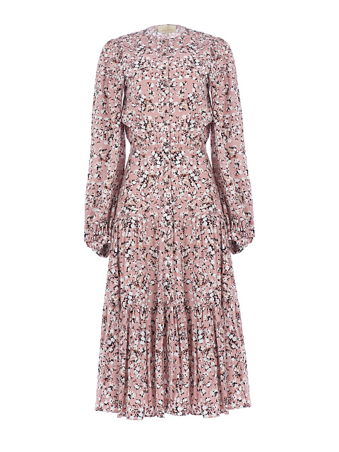 Pink Flower Printed Midi Dress , 1 Pink Flower Printed Midi Dress , 1