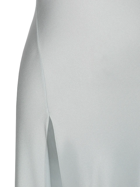 Grey Feathered & Draped Silk Maxi Dress, 9