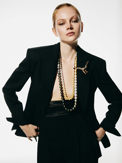 Rose Gold, Wood, Diamonds & Green Garnet Eagle Brooch, 2