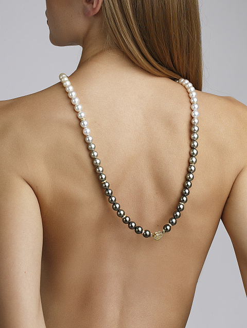 Gold Pearl & Diamond Necklace, 14