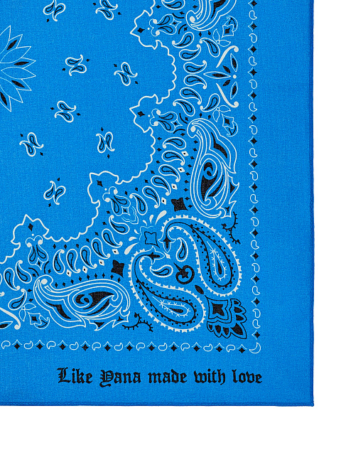 Aqua Blue Cotton Paisley Printed Bandana, 2