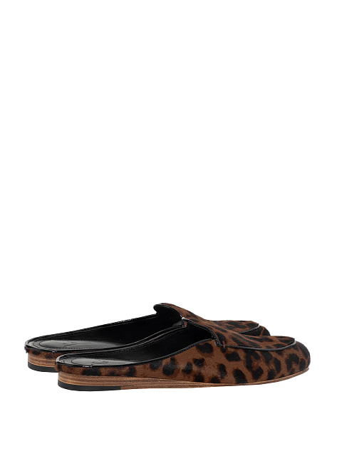 Leopard Print Leather Mules, 3